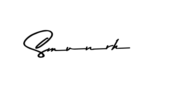 Create a beautiful signature design for name Smunrh. With this signature (Asem Kandis PERSONAL USE) fonts, you can make a handwritten signature for free. Smunrh signature style 9 images and pictures png