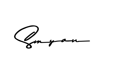 Make a beautiful signature design for name Smyan. With this signature (Asem Kandis PERSONAL USE) style, you can create a handwritten signature for free. Smyan signature style 9 images and pictures png