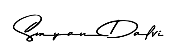 A sleek calligraphic signature for name Smyan Dalvi utilizing Asem Kandis PERSONAL USE styling. Great for adding personal signatures to photos and art. Smyan Dalvi signature style 9 images and pictures png