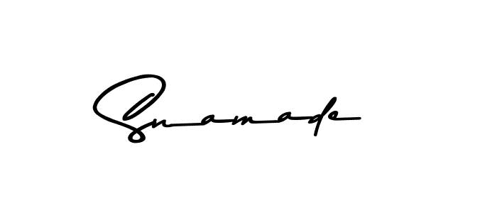 How to make Snamade name signature. Use Asem Kandis PERSONAL USE style for creating short signs online. This is the latest handwritten sign. Snamade signature style 9 images and pictures png