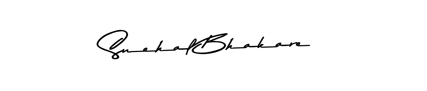 Create a beautiful signature design for name Snehal Bhakare. With this signature (Asem Kandis PERSONAL USE) fonts, you can make a handwritten signature for free. Snehal Bhakare signature style 9 images and pictures png