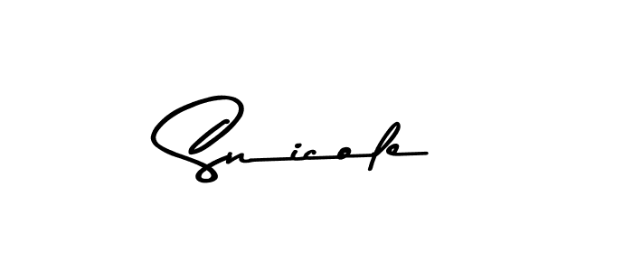 Create a beautiful signature design for name Snicole. With this signature (Asem Kandis PERSONAL USE) fonts, you can make a handwritten signature for free. Snicole signature style 9 images and pictures png