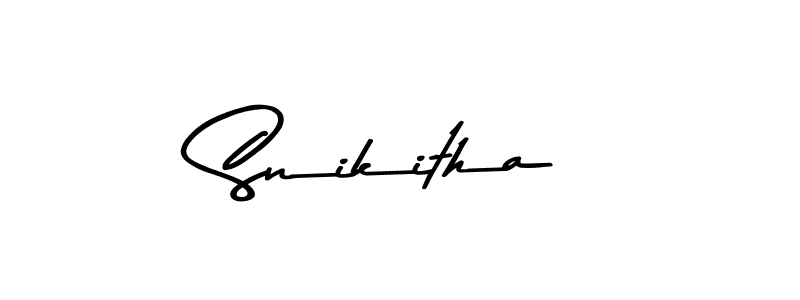 How to make Snikitha name signature. Use Asem Kandis PERSONAL USE style for creating short signs online. This is the latest handwritten sign. Snikitha signature style 9 images and pictures png