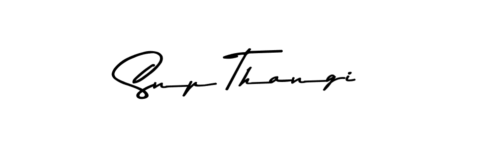 Make a beautiful signature design for name Snp Thangi. With this signature (Asem Kandis PERSONAL USE) style, you can create a handwritten signature for free. Snp Thangi signature style 9 images and pictures png