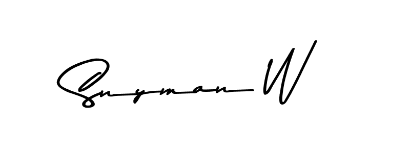 Make a beautiful signature design for name Snyman W. With this signature (Asem Kandis PERSONAL USE) style, you can create a handwritten signature for free. Snyman W signature style 9 images and pictures png