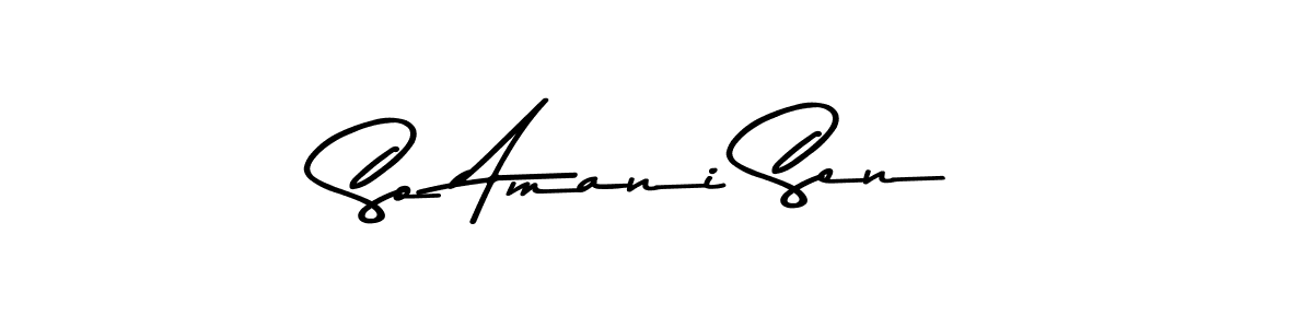 This is the best signature style for the So Amani Sen name. Also you like these signature font (Asem Kandis PERSONAL USE). Mix name signature. So Amani Sen signature style 9 images and pictures png