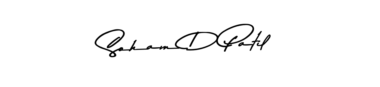 Design your own signature with our free online signature maker. With this signature software, you can create a handwritten (Asem Kandis PERSONAL USE) signature for name Soham D Patil. Soham D Patil signature style 9 images and pictures png