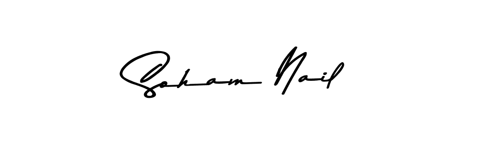 Use a signature maker to create a handwritten signature online. With this signature software, you can design (Asem Kandis PERSONAL USE) your own signature for name Soham Nail. Soham Nail signature style 9 images and pictures png