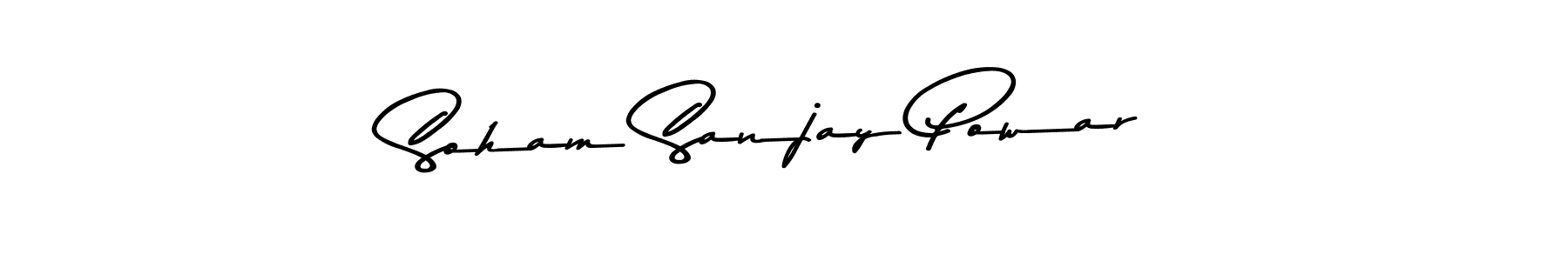 How to make Soham Sanjay Powar name signature. Use Asem Kandis PERSONAL USE style for creating short signs online. This is the latest handwritten sign. Soham Sanjay Powar signature style 9 images and pictures png