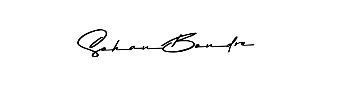 How to make Sohan Bondre name signature. Use Asem Kandis PERSONAL USE style for creating short signs online. This is the latest handwritten sign. Sohan Bondre signature style 9 images and pictures png