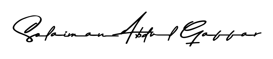 Transform the name Solaiman Abdul Gaffar into a signature masterpiece using Asem Kandis PERSONAL USE font. Ideal for photographers, artists, and creators looking for watermarks. Solaiman Abdul Gaffar signature style 9 images and pictures png