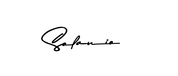 How to make Solanio name signature. Use Asem Kandis PERSONAL USE style for creating short signs online. This is the latest handwritten sign. Solanio signature style 9 images and pictures png