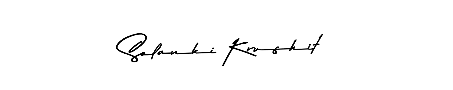 Create a beautiful signature design for name Solanki Krushit. With this signature (Asem Kandis PERSONAL USE) fonts, you can make a handwritten signature for free. Solanki Krushit signature style 9 images and pictures png