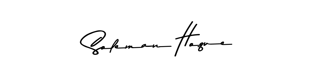 Design your own signature with our free online signature maker. With this signature software, you can create a handwritten (Asem Kandis PERSONAL USE) signature for name Soleman Hoque. Soleman Hoque signature style 9 images and pictures png