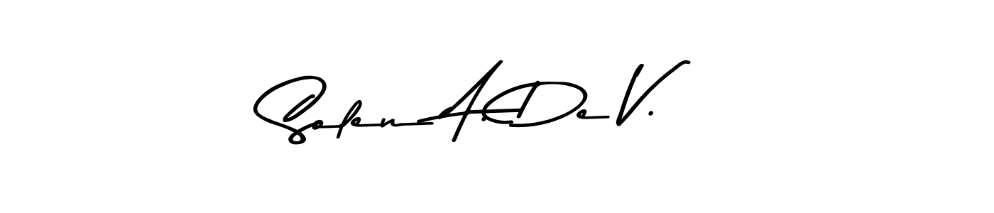 How to make Solen A. De V. name signature. Use Asem Kandis PERSONAL USE style for creating short signs online. This is the latest handwritten sign. Solen A. De V. signature style 9 images and pictures png