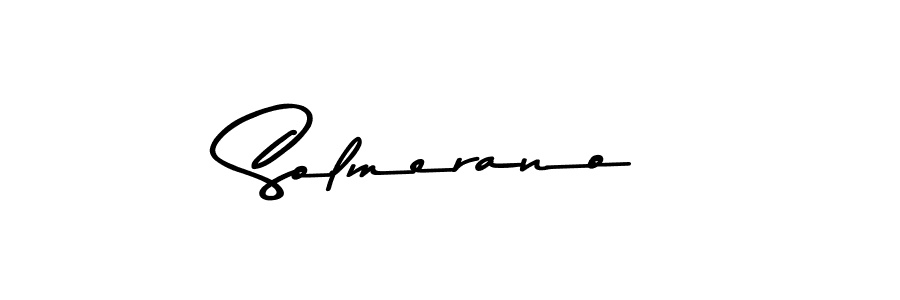 How to make Solmerano name signature. Use Asem Kandis PERSONAL USE style for creating short signs online. This is the latest handwritten sign. Solmerano signature style 9 images and pictures png
