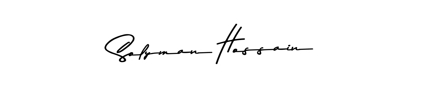 How to make Solyman Hossain name signature. Use Asem Kandis PERSONAL USE style for creating short signs online. This is the latest handwritten sign. Solyman Hossain signature style 9 images and pictures png