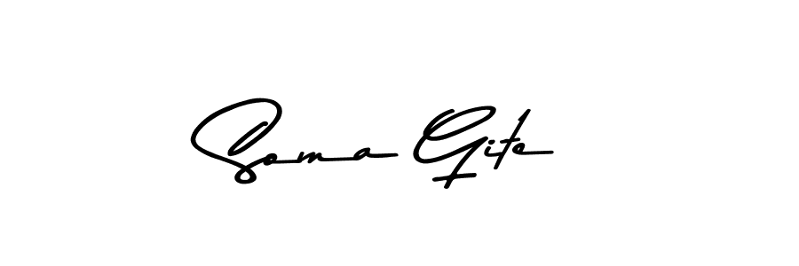 The best way (Asem Kandis PERSONAL USE) to make a short signature is to pick only two or three words in your name. The name Soma Gite include a total of six letters. For converting this name. Soma Gite signature style 9 images and pictures png