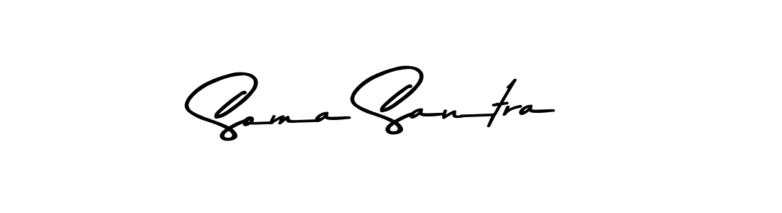 Make a beautiful signature design for name Soma Santra. With this signature (Asem Kandis PERSONAL USE) style, you can create a handwritten signature for free. Soma Santra signature style 9 images and pictures png