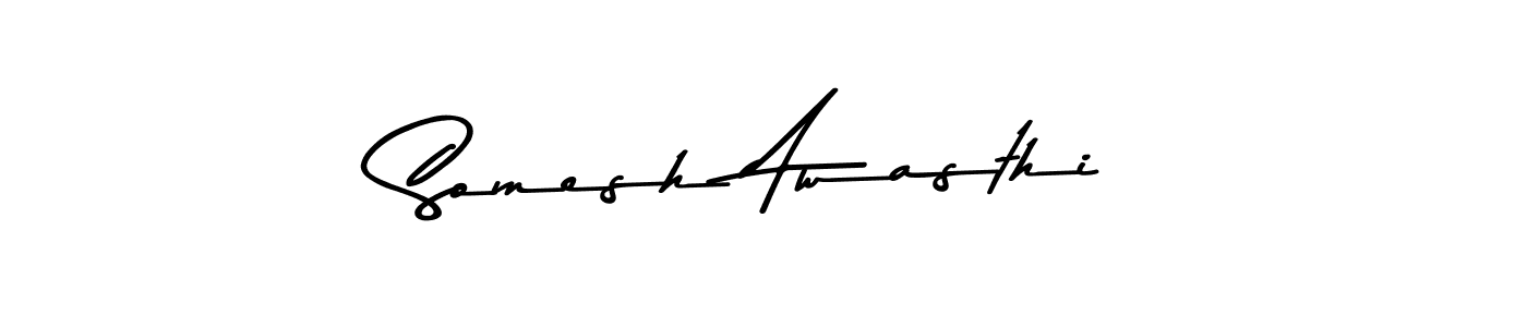 How to make Somesh Awasthi name signature. Use Asem Kandis PERSONAL USE style for creating short signs online. This is the latest handwritten sign. Somesh Awasthi signature style 9 images and pictures png