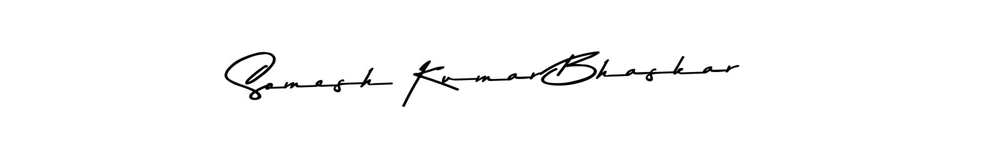 Make a beautiful signature design for name Somesh Kumar Bhaskar. With this signature (Asem Kandis PERSONAL USE) style, you can create a handwritten signature for free. Somesh Kumar Bhaskar signature style 9 images and pictures png
