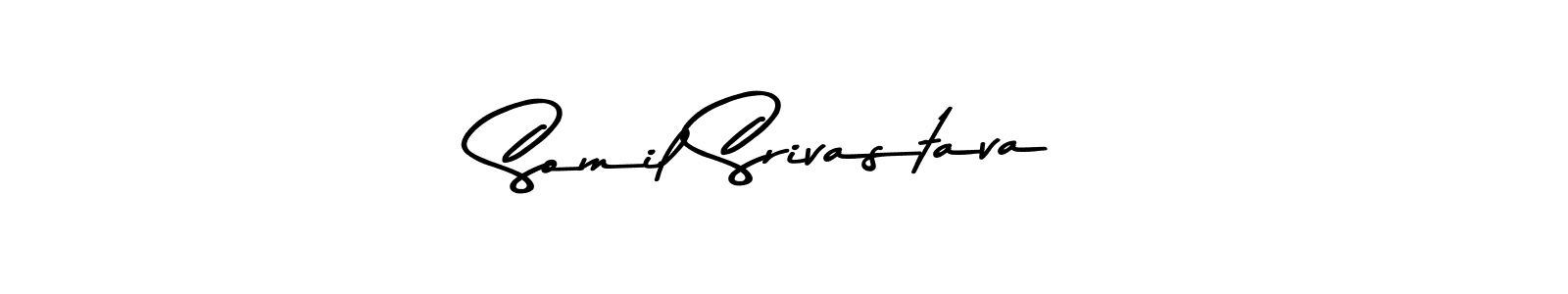 The best way (Asem Kandis PERSONAL USE) to make a short signature is to pick only two or three words in your name. The name Somil Srivastava include a total of six letters. For converting this name. Somil Srivastava signature style 9 images and pictures png