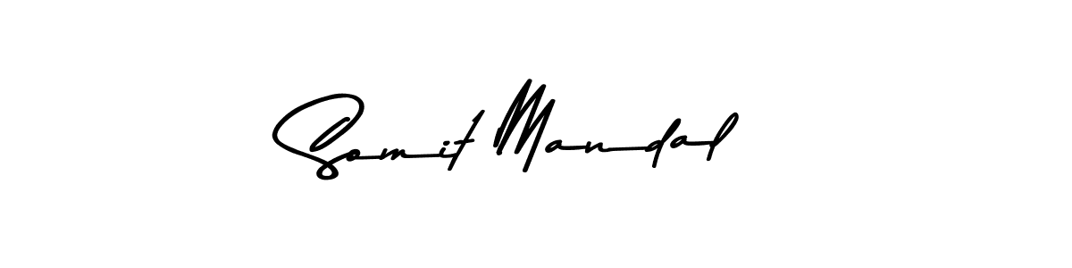 Create a beautiful signature design for name Somit Mandal. With this signature (Asem Kandis PERSONAL USE) fonts, you can make a handwritten signature for free. Somit Mandal signature style 9 images and pictures png