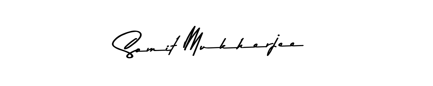 How to make Somit Mukherjee name signature. Use Asem Kandis PERSONAL USE style for creating short signs online. This is the latest handwritten sign. Somit Mukherjee signature style 9 images and pictures png