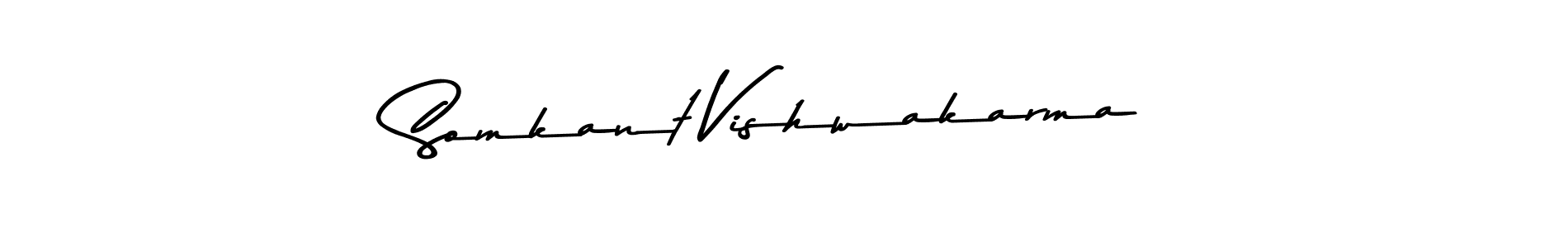 Create a beautiful signature design for name Somkant Vishwakarma. With this signature (Asem Kandis PERSONAL USE) fonts, you can make a handwritten signature for free. Somkant Vishwakarma signature style 9 images and pictures png