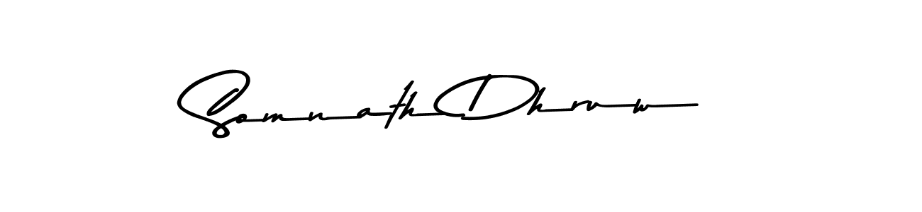 How to make Somnath Dhruw name signature. Use Asem Kandis PERSONAL USE style for creating short signs online. This is the latest handwritten sign. Somnath Dhruw signature style 9 images and pictures png
