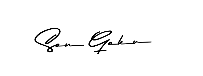 How to make Son Goku name signature. Use Asem Kandis PERSONAL USE style for creating short signs online. This is the latest handwritten sign. Son Goku signature style 9 images and pictures png