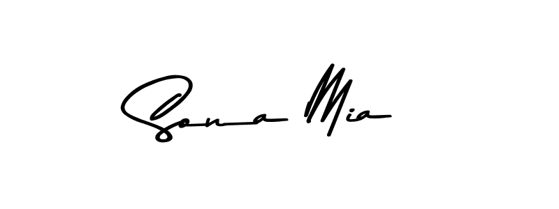 How to make Sona Mia name signature. Use Asem Kandis PERSONAL USE style for creating short signs online. This is the latest handwritten sign. Sona Mia signature style 9 images and pictures png