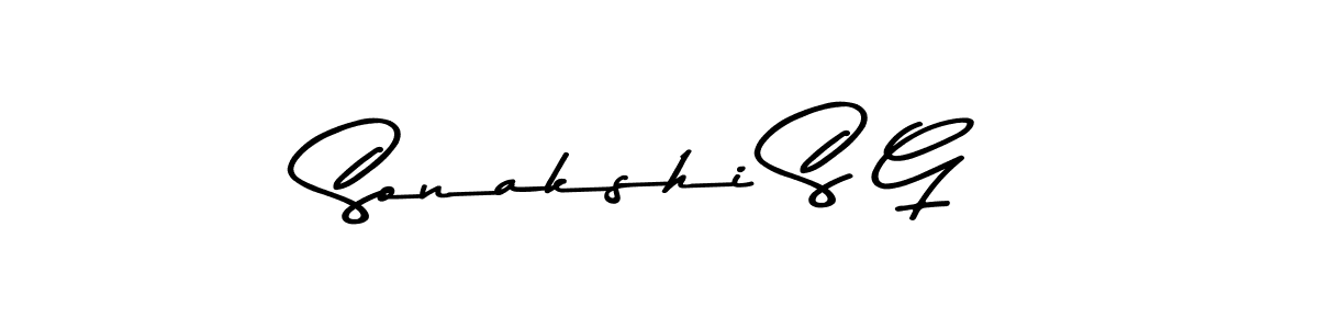 The best way (Asem Kandis PERSONAL USE) to make a short signature is to pick only two or three words in your name. The name Sonakshi S G include a total of six letters. For converting this name. Sonakshi S G signature style 9 images and pictures png