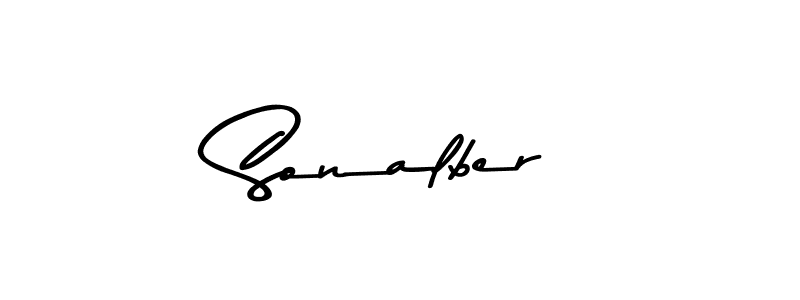 How to make Sonalber name signature. Use Asem Kandis PERSONAL USE style for creating short signs online. This is the latest handwritten sign. Sonalber signature style 9 images and pictures png