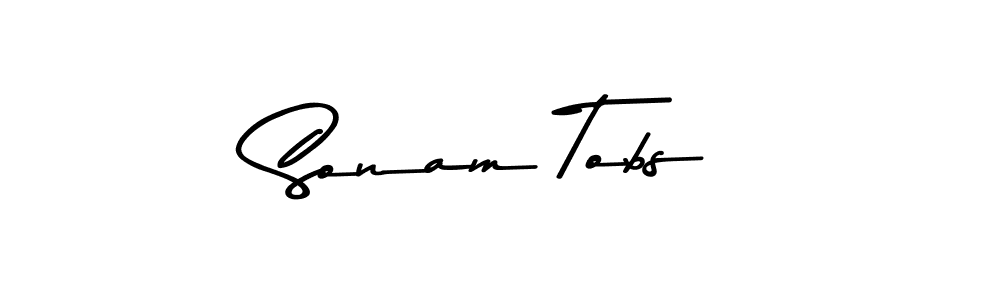 You should practise on your own different ways (Asem Kandis PERSONAL USE) to write your name (Sonam Tobs) in signature. don't let someone else do it for you. Sonam Tobs signature style 9 images and pictures png