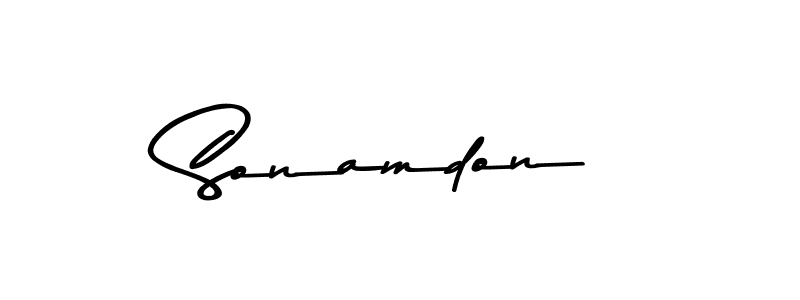 It looks lik you need a new signature style for name Sonamdon. Design unique handwritten (Asem Kandis PERSONAL USE) signature with our free signature maker in just a few clicks. Sonamdon signature style 9 images and pictures png