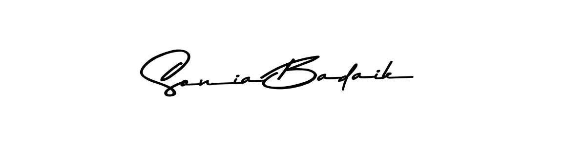 Create a beautiful signature design for name Sonia Badaik. With this signature (Asem Kandis PERSONAL USE) fonts, you can make a handwritten signature for free. Sonia Badaik signature style 9 images and pictures png