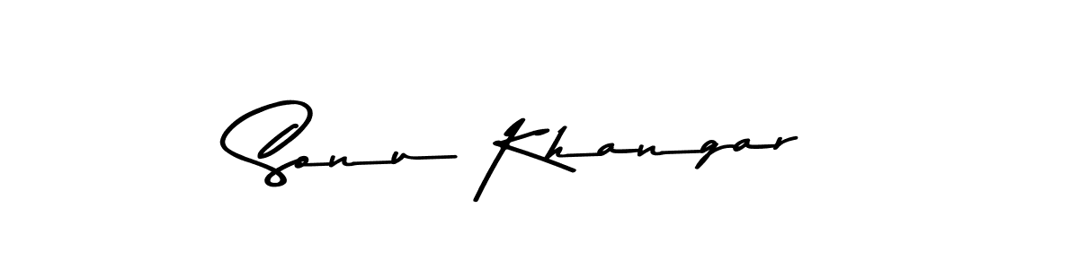 Design your own signature with our free online signature maker. With this signature software, you can create a handwritten (Asem Kandis PERSONAL USE) signature for name Sonu Khangar. Sonu Khangar signature style 9 images and pictures png