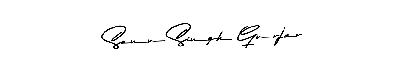 How to make Sonu Singh Gurjar name signature. Use Asem Kandis PERSONAL USE style for creating short signs online. This is the latest handwritten sign. Sonu Singh Gurjar signature style 9 images and pictures png