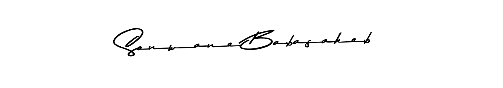 How to make Sonwane Babasaheb name signature. Use Asem Kandis PERSONAL USE style for creating short signs online. This is the latest handwritten sign. Sonwane Babasaheb signature style 9 images and pictures png