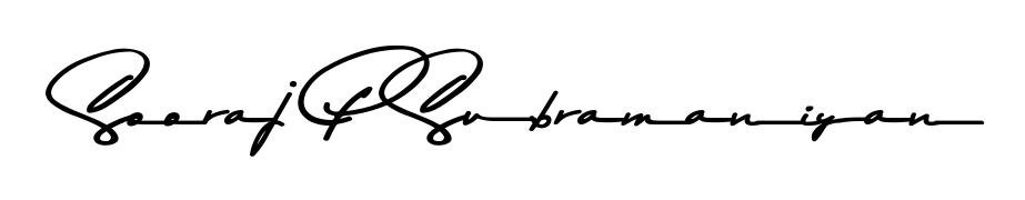 Generate high-definition signature styles for Sooraj P Subramaniyan. The Asem Kandis PERSONAL USE typeface ensures crisp legibility and sophisticated design. Sooraj P Subramaniyan signature style 9 images and pictures png