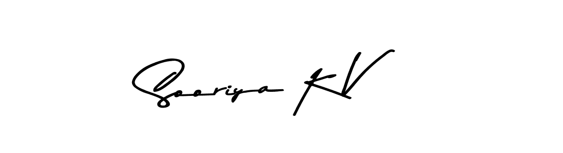 Design your own signature with our free online signature maker. With this signature software, you can create a handwritten (Asem Kandis PERSONAL USE) signature for name Sooriya K V. Sooriya K V signature style 9 images and pictures png