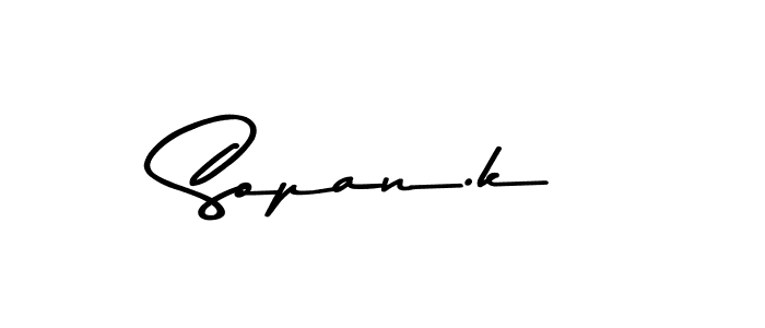 Make a beautiful signature design for name Sopan.k. With this signature (Asem Kandis PERSONAL USE) style, you can create a handwritten signature for free. Sopan.k signature style 9 images and pictures png