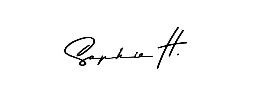 How to make Sophie H. name signature. Use Asem Kandis PERSONAL USE style for creating short signs online. This is the latest handwritten sign. Sophie H. signature style 9 images and pictures png