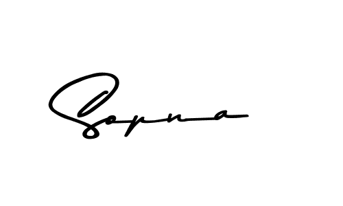 How to make Sopna name signature. Use Asem Kandis PERSONAL USE style for creating short signs online. This is the latest handwritten sign. Sopna signature style 9 images and pictures png