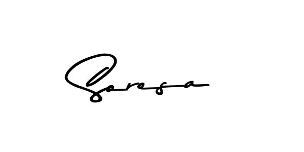 How to make Soresa name signature. Use Asem Kandis PERSONAL USE style for creating short signs online. This is the latest handwritten sign. Soresa signature style 9 images and pictures png