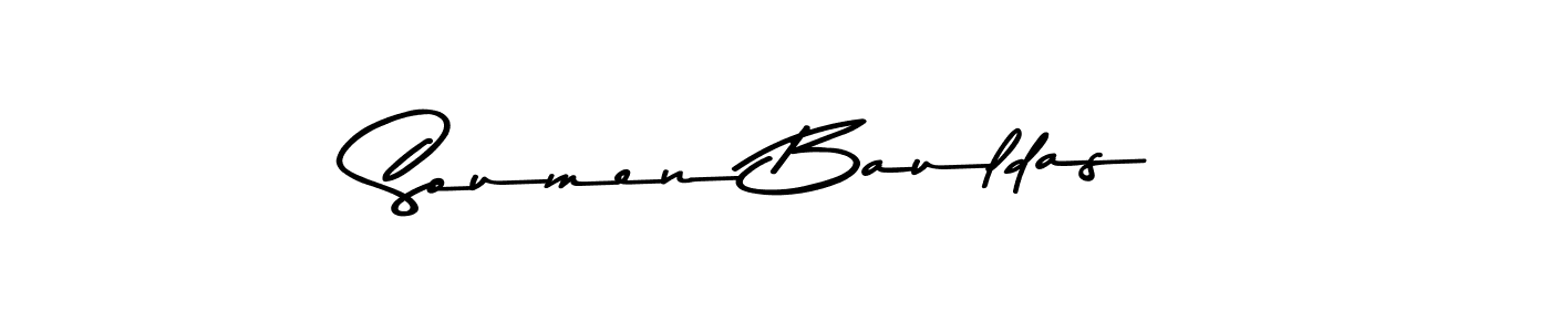 How to make Soumen Bauldas name signature. Use Asem Kandis PERSONAL USE style for creating short signs online. This is the latest handwritten sign. Soumen Bauldas signature style 9 images and pictures png