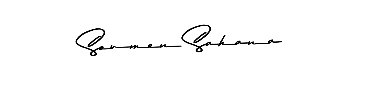 Make a beautiful signature design for name Soumen Sahana. With this signature (Asem Kandis PERSONAL USE) style, you can create a handwritten signature for free. Soumen Sahana signature style 9 images and pictures png