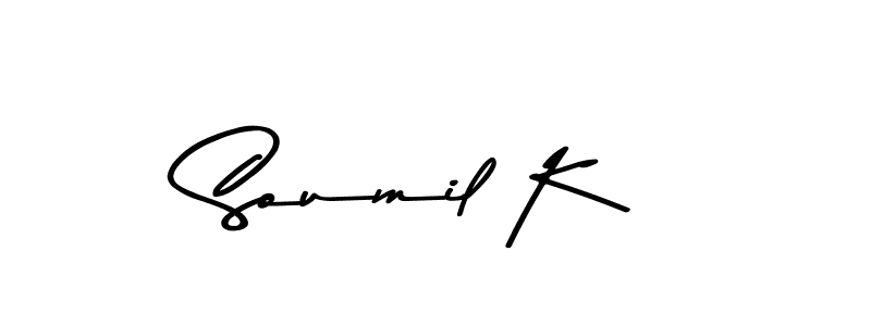 You should practise on your own different ways (Asem Kandis PERSONAL USE) to write your name (Soumil K) in signature. don't let someone else do it for you. Soumil K signature style 9 images and pictures png