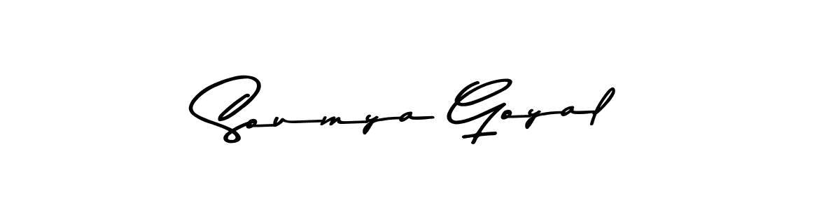 Create a beautiful signature design for name Soumya Goyal. With this signature (Asem Kandis PERSONAL USE) fonts, you can make a handwritten signature for free. Soumya Goyal signature style 9 images and pictures png